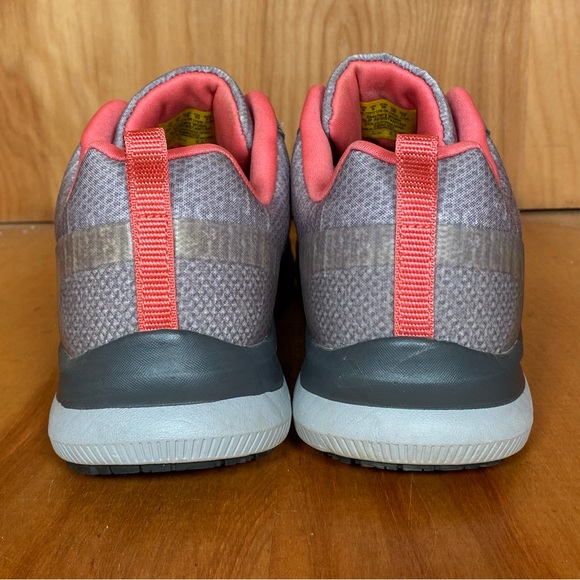 Womens 8 Skechers Slip Resistant Work Shoes Grey Pink SEF1508 - Picture 4 of 8